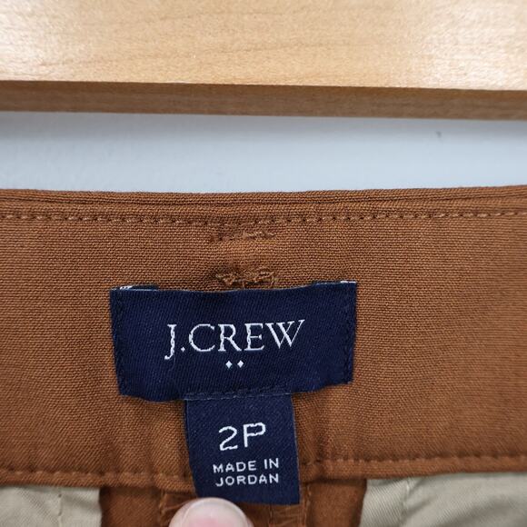 NWOT J.Crew Factory Belted Straight-Leg Trouser Dress Pant In Brown 2 Petite - Picture 10 of 11